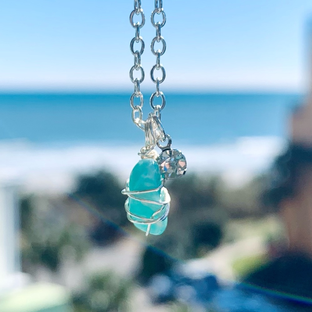 Amazonite Rhinestone Crystal Necklace